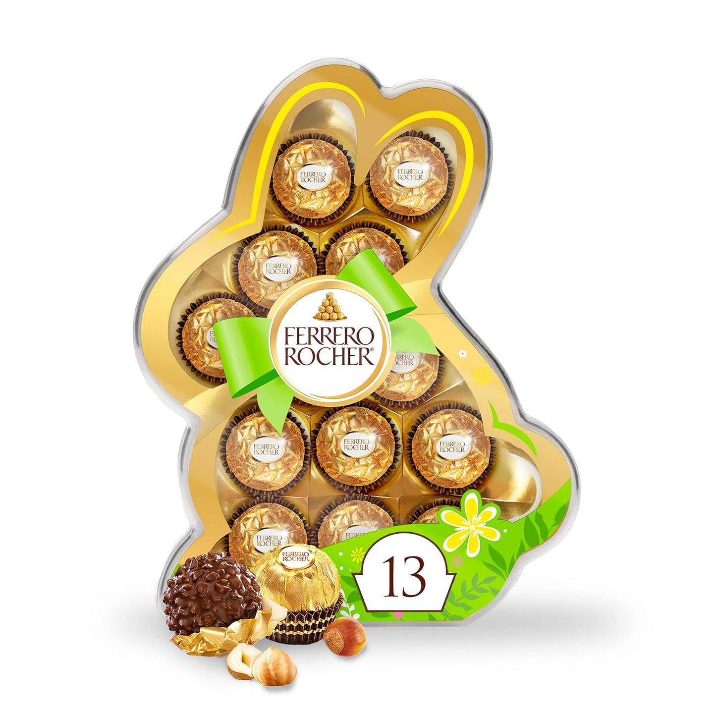 Ferrero_Rocher,_13_Count,_Premium_Gourmet_Milk_Chocolate_Hazelnut,_Individually_Wrapped_Candy_for_Gifting_in_a_Bunny-Shaped_Box,_Great_Easter_Gift,_5.7_oz