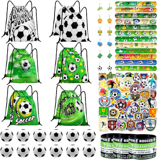 110Pcs_Soccer_Party_Favors_Drawstring_Bags_Soccer_Goodie_Bag_with_Mini_Ball,_Wristband,_Slap_bracelets,_Keychains,_Stickers_for_Soccer_Party_Supplies