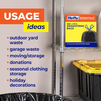 Hefty_Essentials_Drawstring_30_Gallon_Trash_Bags,_56_Count,_Bulk_Black_Garbage_Bags_for_Garages,_Parties,_Large_Trash_Items,_and_More,_Scent_Free,_Black