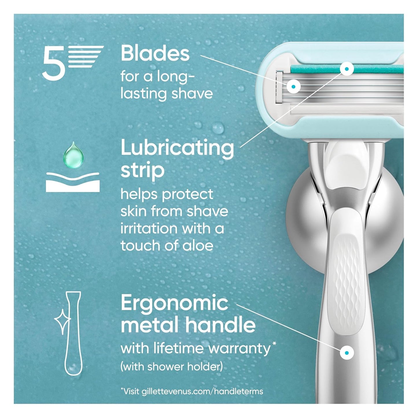 Gillette_Venus_Extra_Smooth_Sensitive_Razor_for_Women,_Includes_1_Reusable_Razor_Handle_+_2_Refills,_for_Sensitive_Skin_with_Metal_Handle_and_Shower_Holder