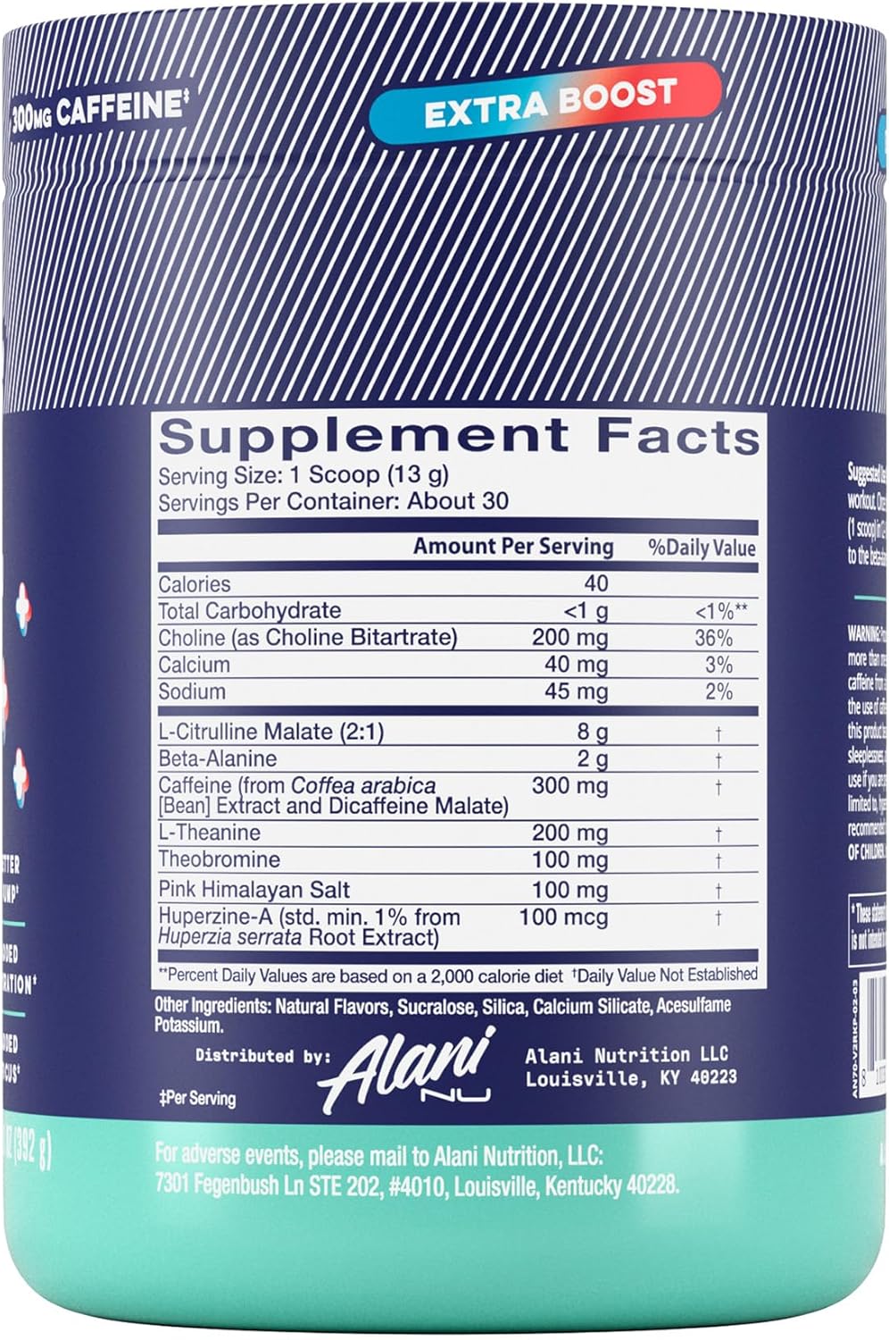 Alani_Nu_Pre_Workout+_Powder_Rocket_POP,_Extra_Boost,_Sugar_Free,_300mg_Caffeine,_L-Theanine,_Beta-Alanine,_Citrulline,_30_Servings