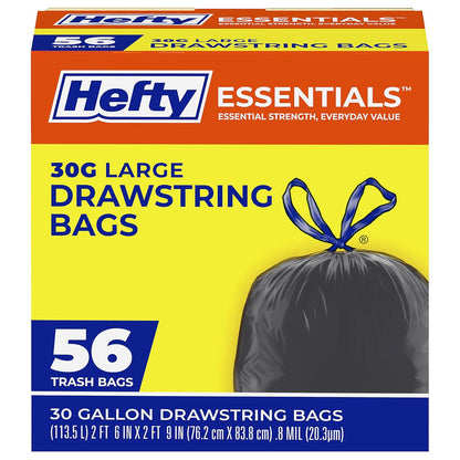 Hefty_Essentials_Drawstring_30_Gallon_Trash_Bags,_56_Count,_Bulk_Black_Garbage_Bags_for_Garages,_Parties,_Large_Trash_Items,_and_More,_Scent_Free,_Black