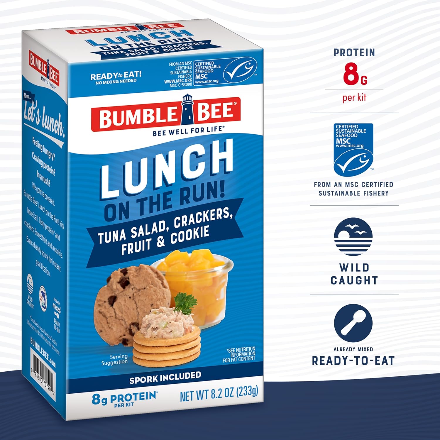 Bumble_Bee_Lunch_On_The_Run_Tuna_Salad_with_Crackers_Kit,_8.2_oz_(Pack_of_4)_-_Ready_to_Eat,_Includes_Crackers,_Cookie_&_Peaches_-_Wild_Caught_Tuna_-_Shelf_Stable_&_Convenient_Source_of_Protein