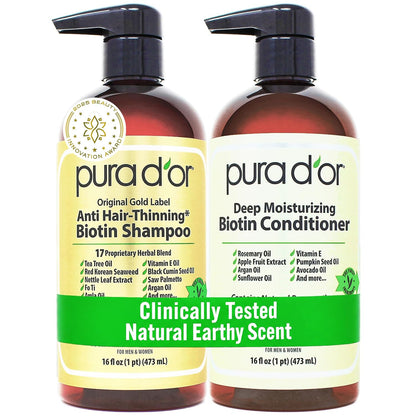 PURA_D'OR_Anti-Thinning_Biotin_Shampoo_and_Conditioner,_CLINICALLY_TESTED_Effective_Results,_Herbal_Blend_Thickening_Products_For_Women_&_Men,_Original_Gold_Label_Set,_Natural_Earthy_Scent,_16oz_x2_|_Deep_Moisturizing