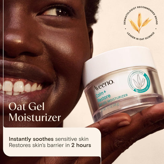 Aveeno_Calm_+_Restore_Oat_Gel_Facial_Moisturizer_for_Sensitive_Skin,_Fast-Absorbing,_Soothing_Lightweight_Gel_Cream_with_Prebiotic_Oat_&_Feverfew,_Fragrance-Free_&_Hypoallergenic,_1.7_oz