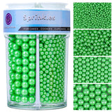 Sprinkles for Cake Decorating, White Pearl Sprinkles 4 Sizes Mix for Cake Cupcake Cookie Baking Donuts Ice Cream Toppings