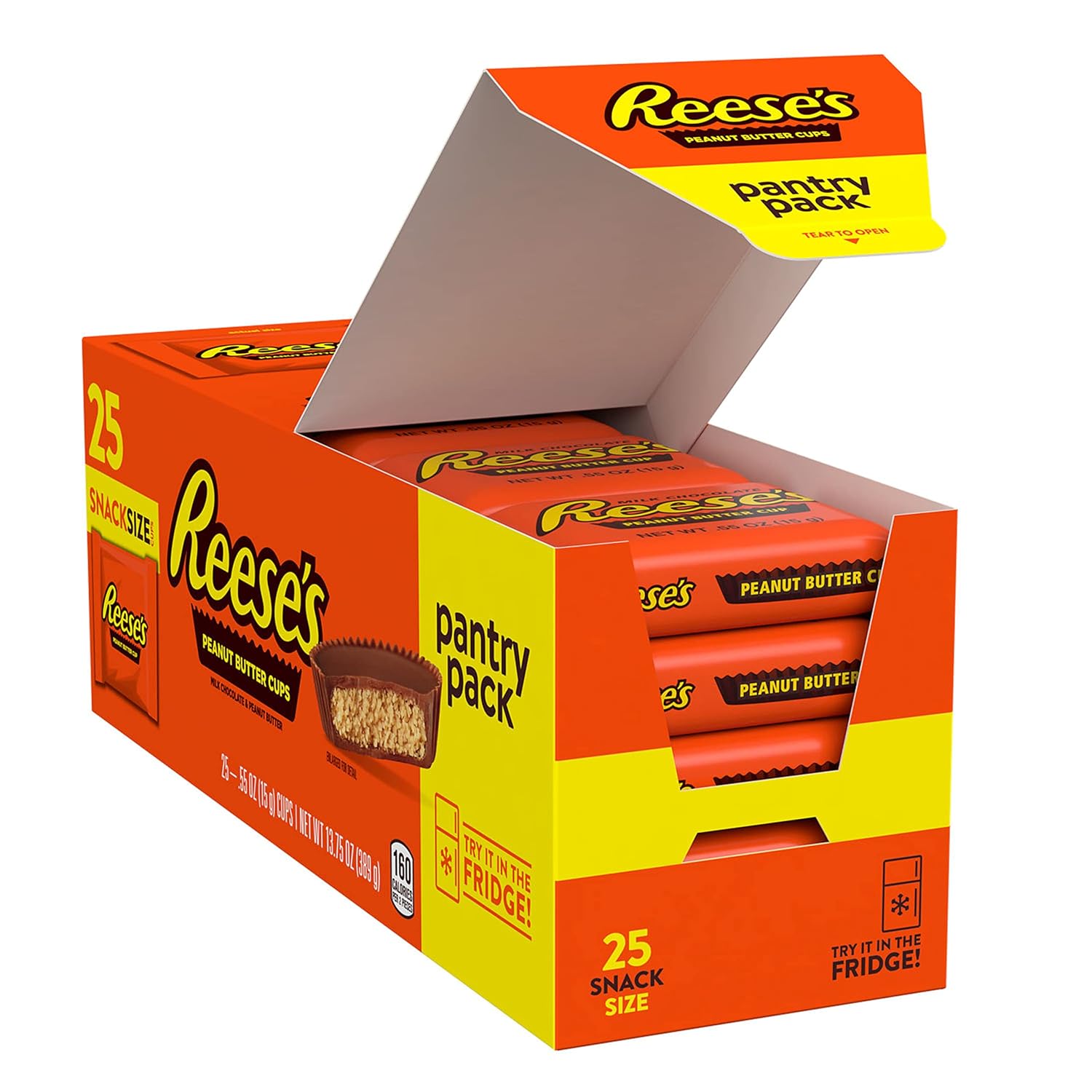 REESE'S_Milk_Chocolate_Snack_Size_Peanut_Butter_Cups,_Candy_Pantry_Pack,_Halloween_Candy,_13.75_oz_(25_Pieces)
