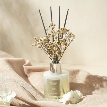 Reed_Diffuser_Set,3.38_fl_oz_(100_ml)_-_Clean_Linen_Oil_Diffusers_with_8_Reed_Sticks,Home_Fragrance_Reed_Diffuser_for_Bathroom_Shelf_Decor