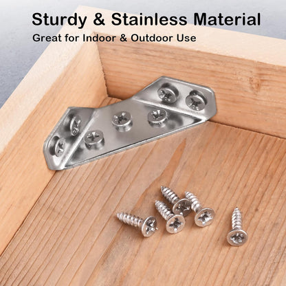 PlusRoc_12-Pack_Universal_Stainless_Steel_Furniture_Corner_Connectors_with_Screws_-_Heavy_Duty_Triangular_Support_Brackets_for_Wood_Furniture,_Drawers,_Cabinets,_Tables,_and_Chairs