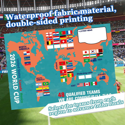 YANGALOOP_36x24_inches_Predict_2026_World_Cup_Schedule_Poster，64_Reusable_National_Flag_Stickers_with_Country_Names,_Soccer_Poster_2026_World_Cup_Merchandise,_Soccer_Gifts_for_Boys_Room_Decor