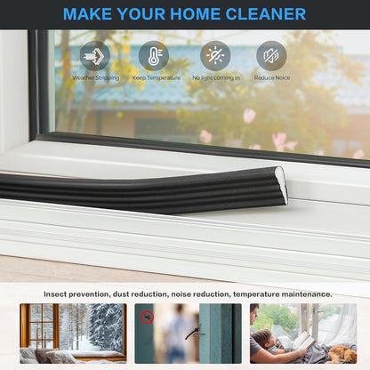 196_Inch_Self-Adhesive_Wedge_Weather_Stripping_Door_Seal_&_Window_Insulation_-_Soundproof_Gap_Filler,_Draft_Stopper_Foam_Tape_for_Door_Frame,_Black