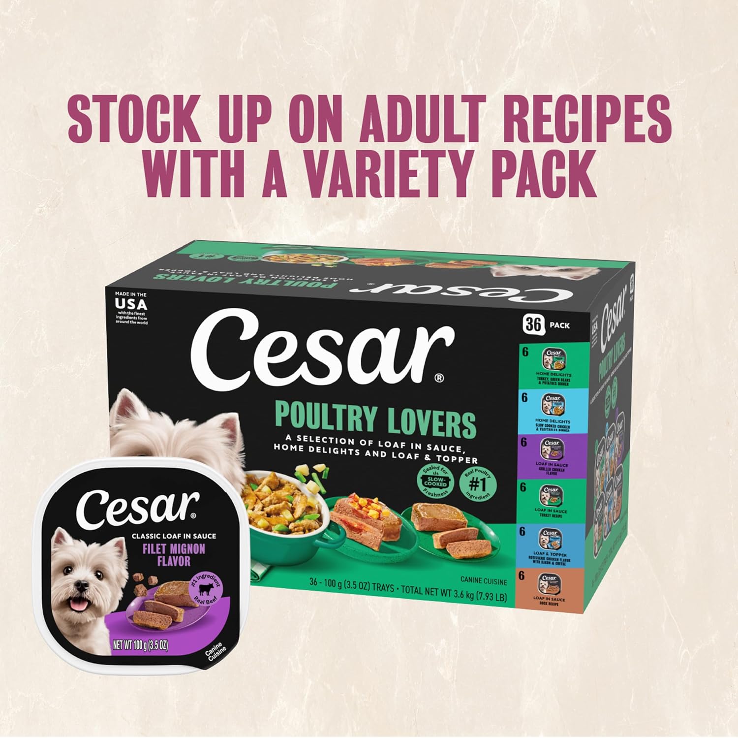 Cesar_Adult_Wet_Dog_Food_Steak_Lovers_Variety_Pack_with_Real_Meat,_3.5_oz._Easy_Peel_Trays,_36_Count_(Pack_of_1)