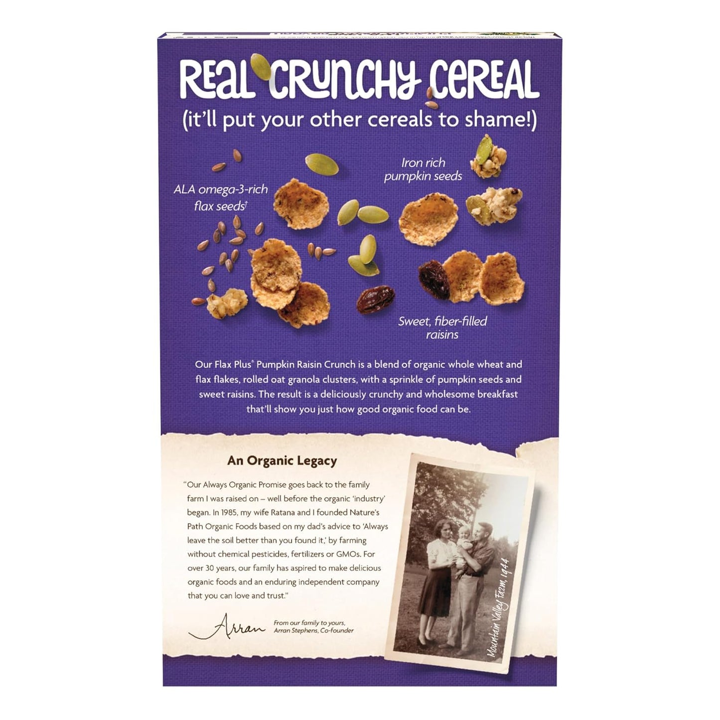Nature's_Path_Organic_Flax_Plus_Pumpkin_Raisin_Crunch_Cereal,_12.3_oz_(Pack_of_1),_Non-GMO