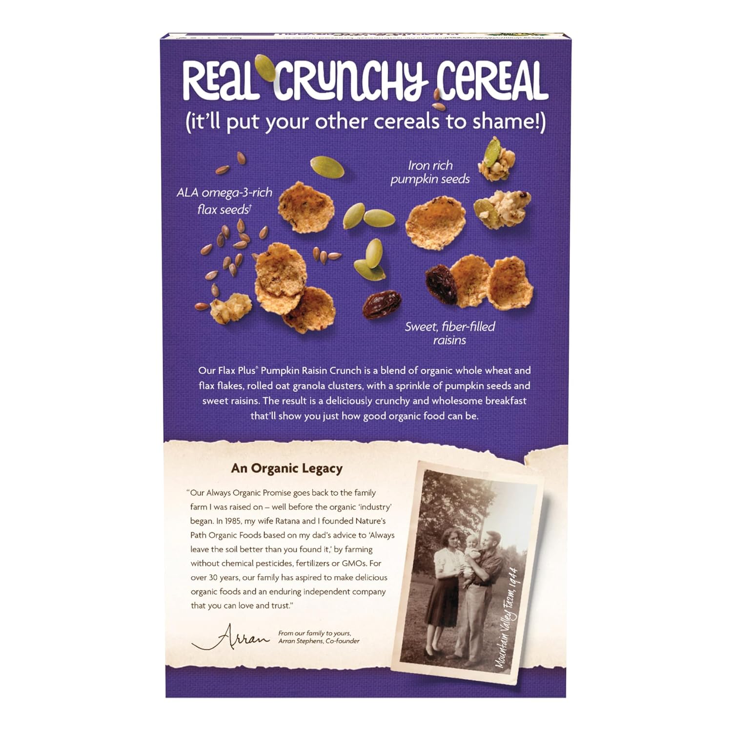 Nature's_Path_Organic_Flax_Plus_Pumpkin_Raisin_Crunch_Cereal,_12.3_oz_(Pack_of_1),_Non-GMO