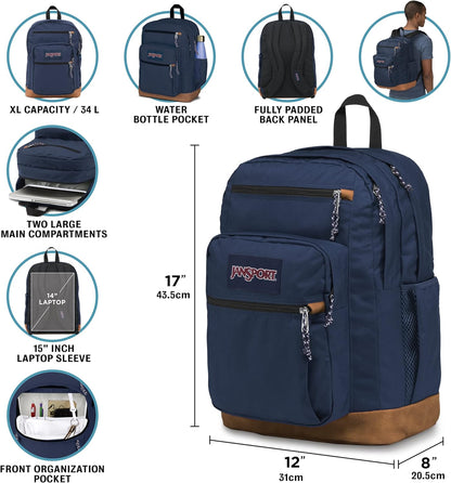 JanSport_Cool_Backpack,_with_15-inch_Laptop_Sleeve_-_Large_Computer_Bag_Rucksack_with_2_Compartments,_Ergonomic_Straps,_Black