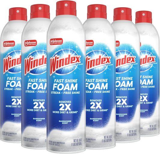 Windex_Fast_Shine_Foam_Glass_Cleaner,_No-Drip_Windows,_Doors,_Mirrors_&_Countertops_Aerosol_Cleaning_Spray,_Streak-Free_Shine,_Removes_Fingerprints,_Dust,_Dirt,_Grime_&_More_19_oz_(Pack_of_6)