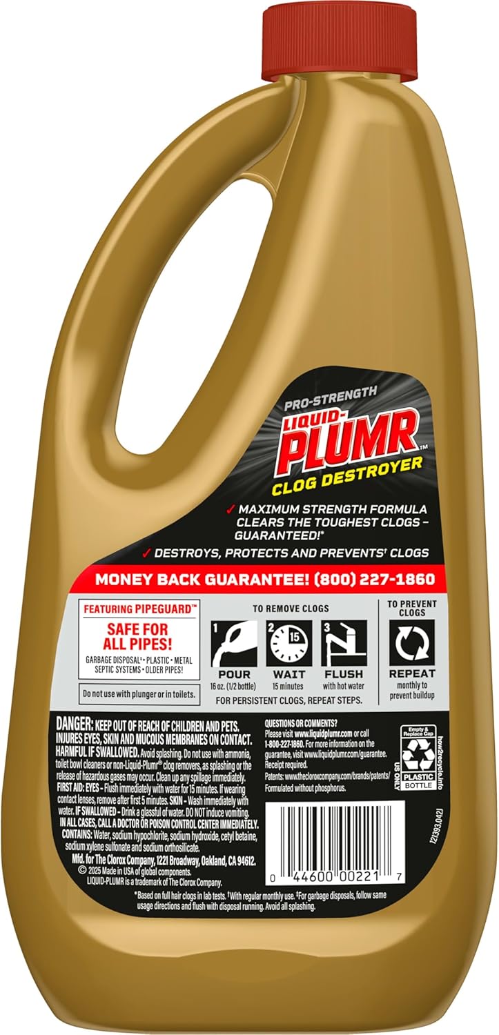 Clorox_Liquid-Plumr_Pro-Strength_Clog_Destroyer,_Liquid_Drain_Cleaner,_32_Fluid_Ounces_(Package_May_Vary)