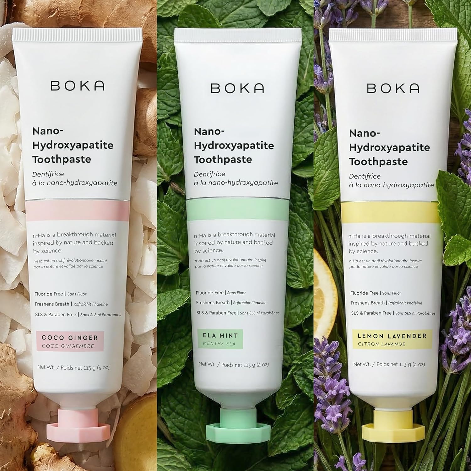 Boka_Fluoride_Free_Toothpaste,_Nano_Hydroxyapatite_Toothpaste,_Appropriate_for_Sensitive_Teeth_-_for_Adult_Oral_Care_-_Ela_Mint,_Coco_Ginger,_Lemon_Lavender_Flavor,_4_Fl_Oz_3Pk