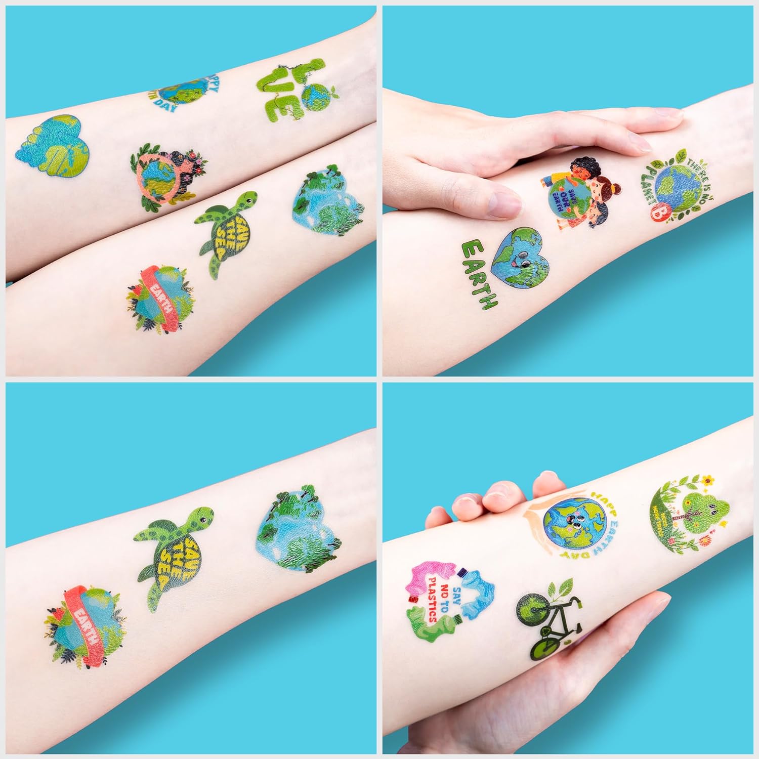 120_PCS_Earth_Day_Environment_Pre-Cut_Temporary_Tattoos_for_Kids_|_Super_Cute_Themed_Birthday_Party_Favors,_Supplies,_Decorations,_Fake_Tattoo_Stickers,_School_Rewards_Prizes_&_Gifts_Boys_&_Girls