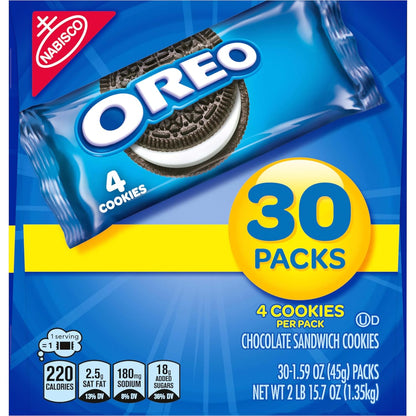 OREO_Chocolate_Sandwich_Cookies,_30_Snack_Packs_(4_Cookies_Per_Pack)