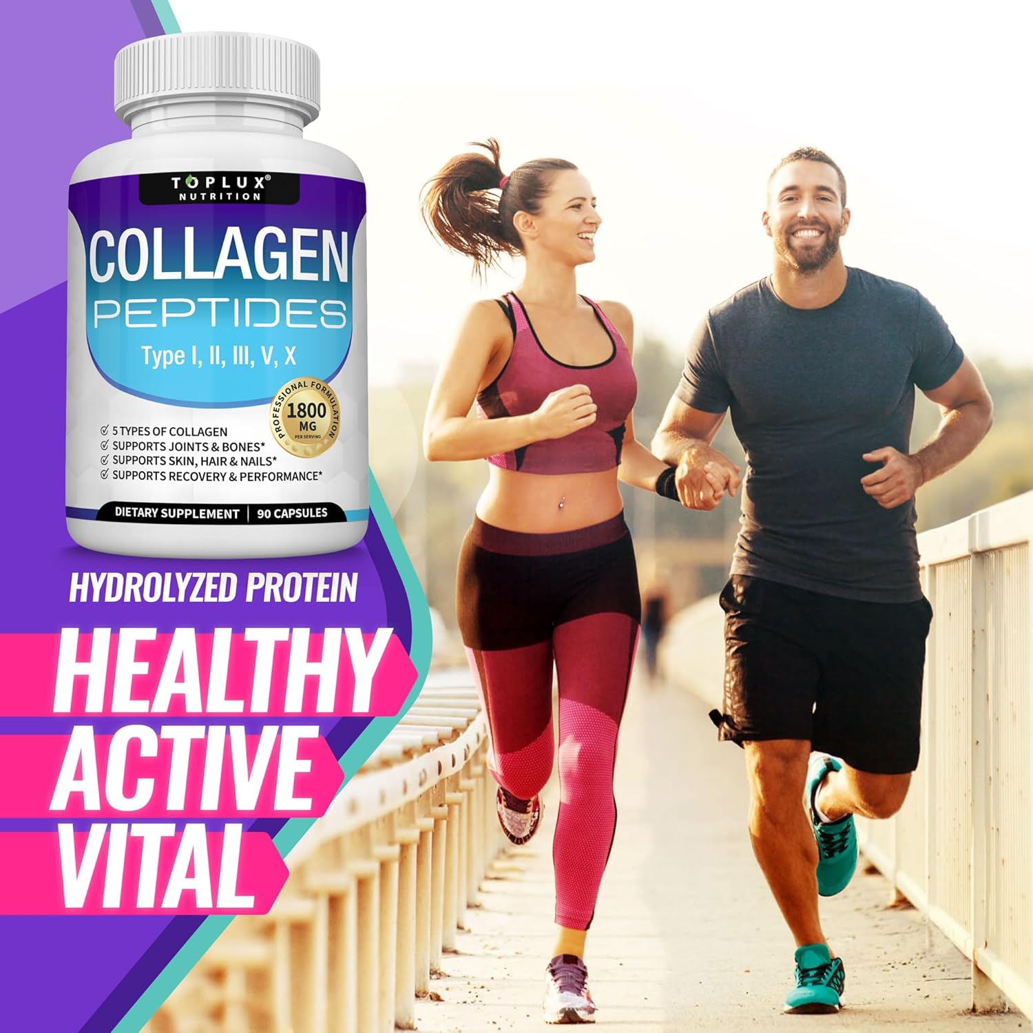 Toplux_Multi_Collagen_Peptides_Pills_1800_Mg_Complex_-_Type_I,_II,_III,_V,_X_Premium_Collagen_Complex_for_Better_Skin_&_Hair,_Strong_Joint,_Hydrolyzed_Protein,_for_Men_Women,_90_Capsules,_Supplement