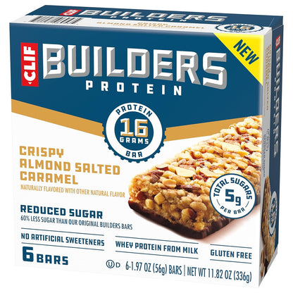 CLIF_BUILDERS_Protein_Bars_-_Crispy_Almond_Salted_Caramel_-_Reduced_Sugar_-_Gluten_Free_-_16g_Protein_-_No_Artificial_Sweeteners_-_1.97_oz._(6_Pack)