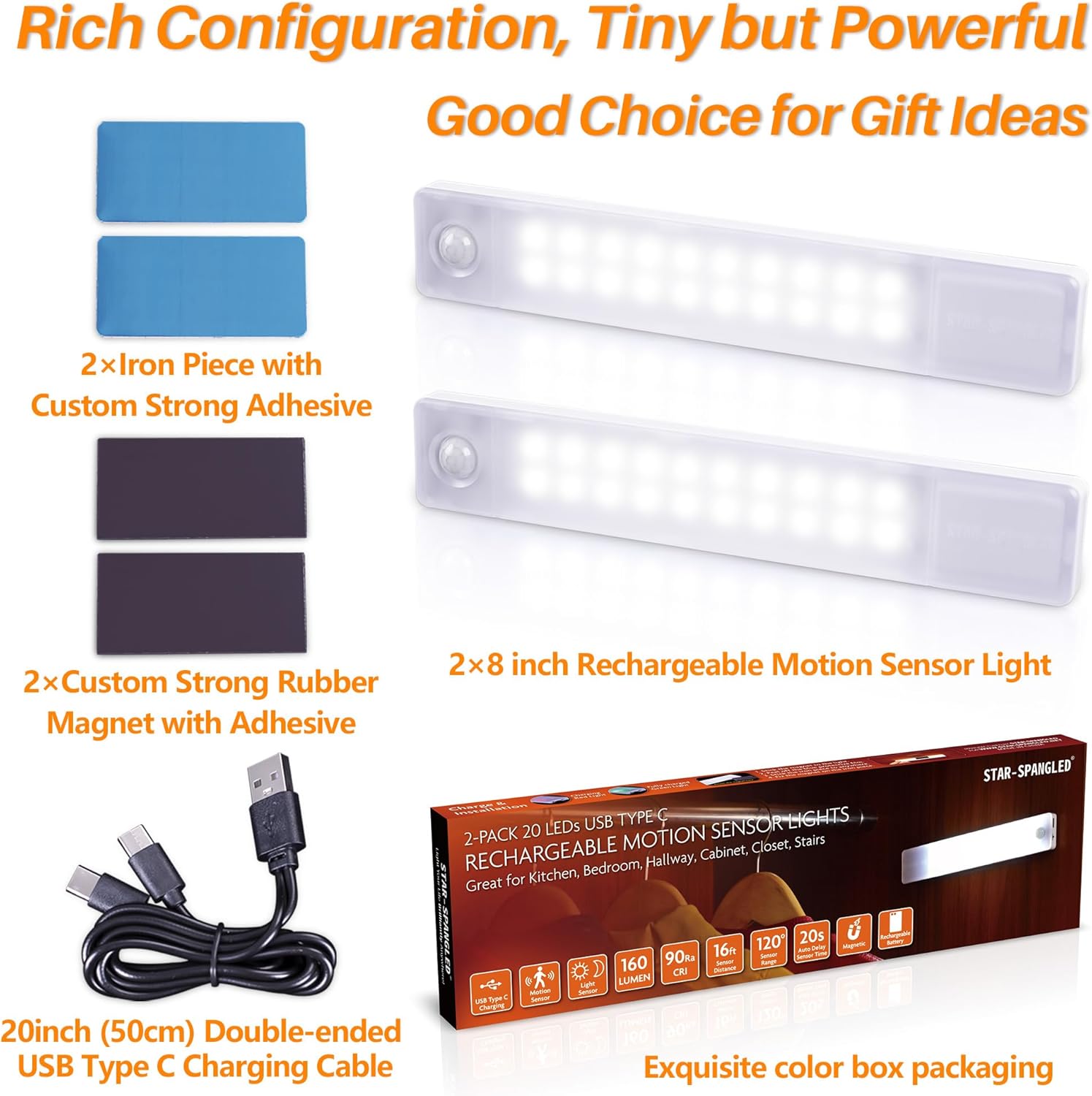 STAR-SPANGLED_Under_Cabinet_Lighting_Rechargeable,_8_inch_Motion_Sensor_Lights_Indoor_Battery_Operated,_USB_Stick_on_LED_Magnetic_Closet_Light_for_Counter,_Stairs,_Kitchen,_Cool_White/Warm_White,_2_Pack