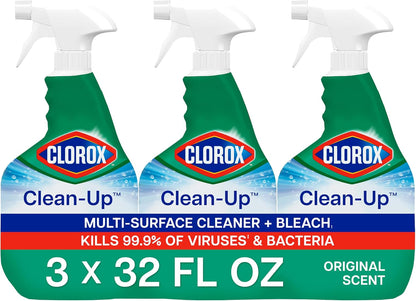 Clorox_Clean-Up_Multi_Surface_Cleaner_Bleach_Spray,_Original,_All_Purpose_Cleaning_Spray_Bottle,_Mold_and_Mildew_Cleaner,_32_Fl_Oz.,_Pack_of_3