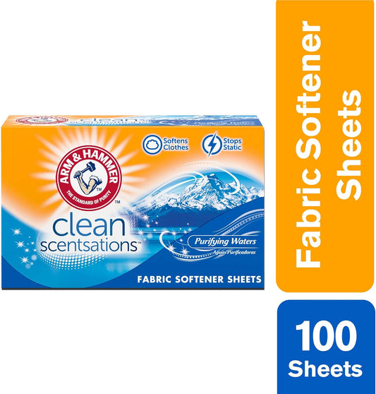 ARM_&_HAMMER_Fabric_Softener_Sheets,_100_sheets,_Purifying_Waters