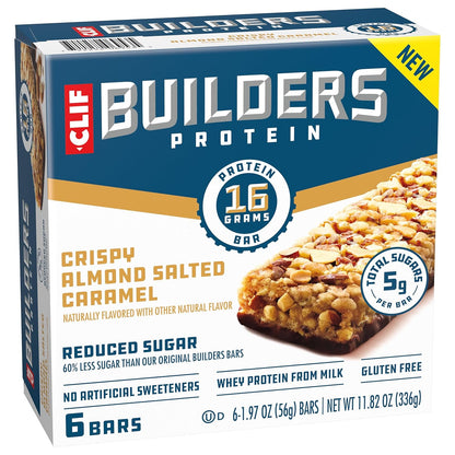 CLIF_BUILDERS_Protein_Bars_-_Crispy_Almond_Salted_Caramel_-_Reduced_Sugar_-_Gluten_Free_-_16g_Protein_-_No_Artificial_Sweeteners_-_1.97_oz._(6_Pack)