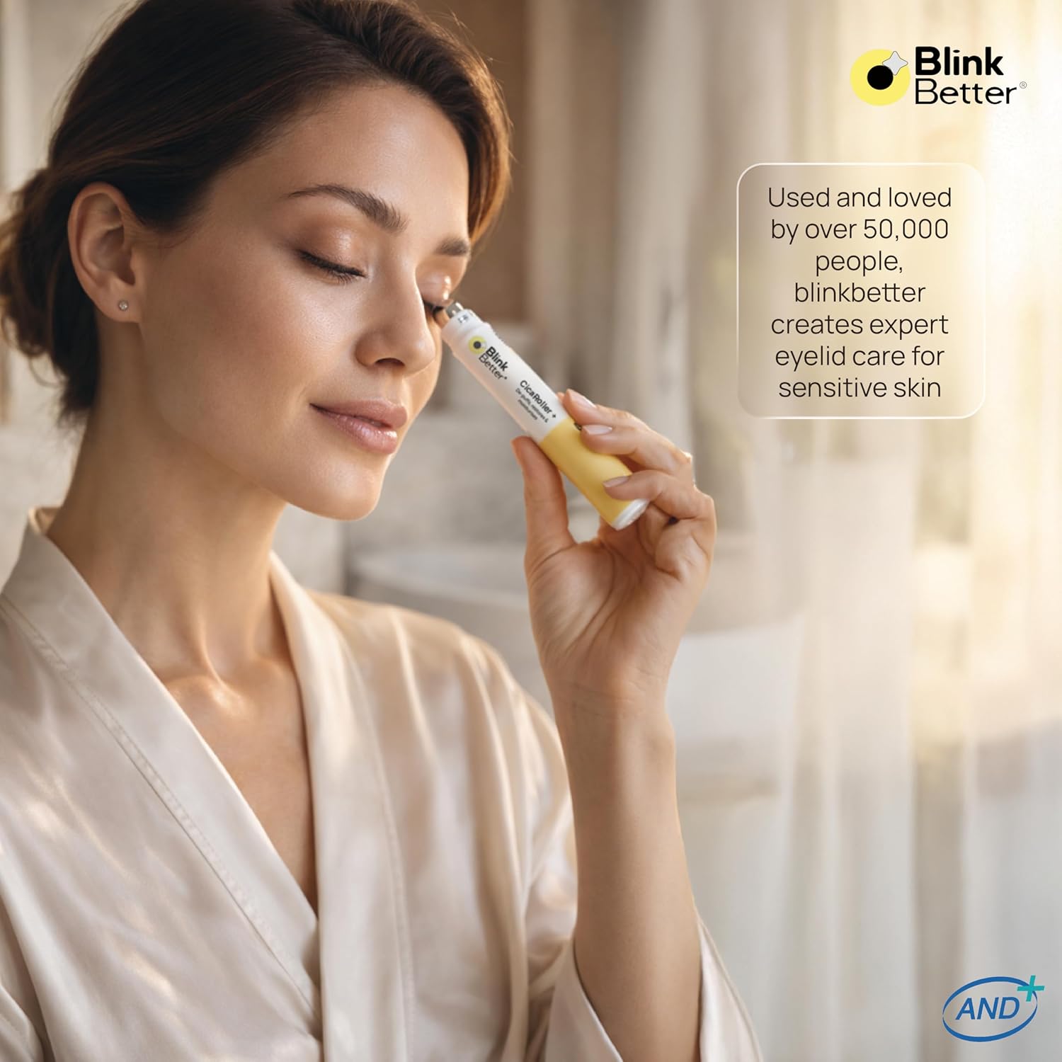 CicaRoller+_Depuffing_Eye_Roller_Serum_for_Eyelids_and_Under_Eyes_–_Cooling_Rollerball_with_2.5%_Caffeine,_Peptides,_Cica_&_Panthenol,_Hydrates,_Soothes_and_Smooths_Puffy_Eyes,_15_ml