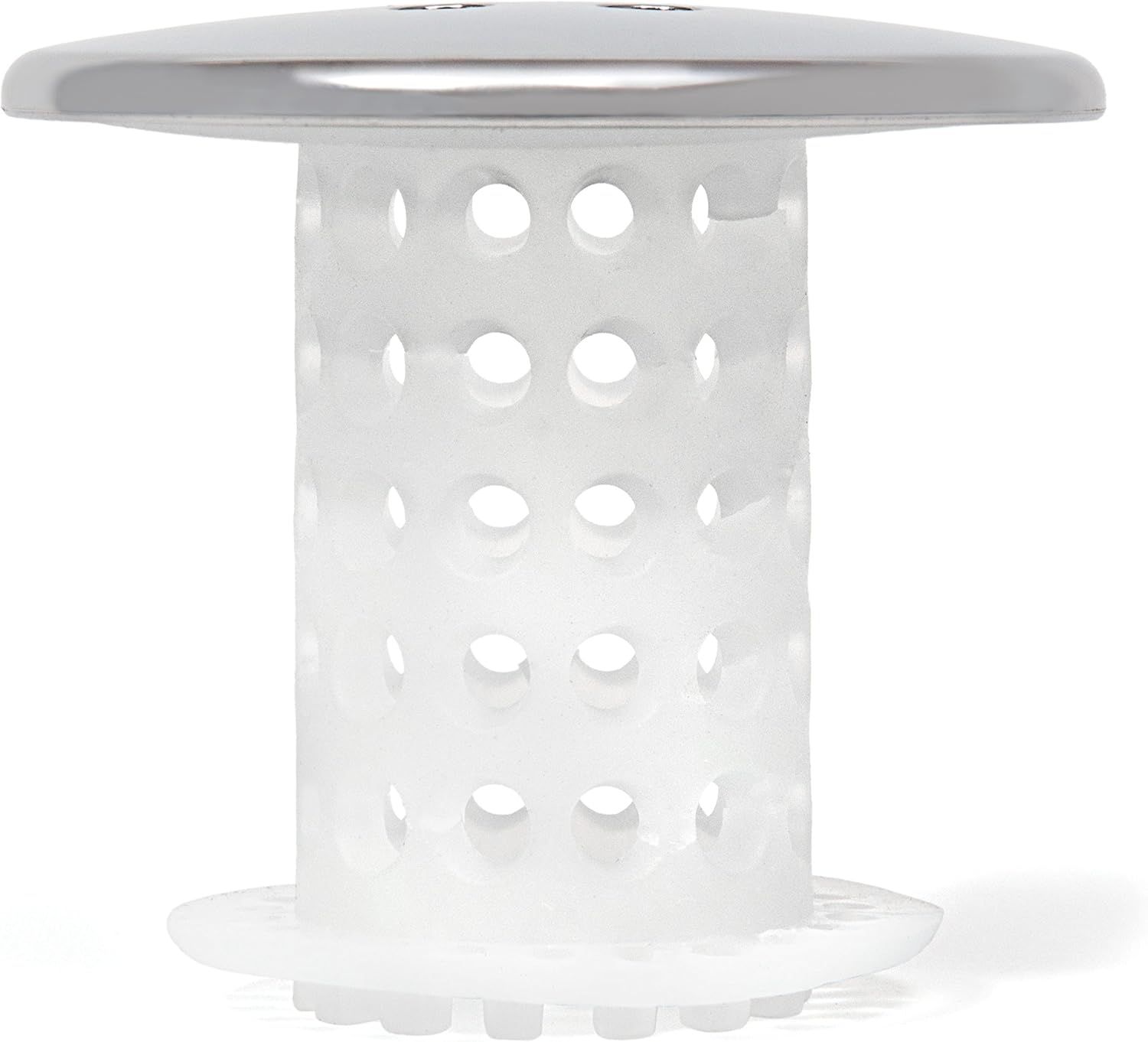 TubShroom_Bathtub_Drain_Protector_and_Hair_Catcher_-_2_Pack,_Chrome_-_Fits_1.5"_-_1.75"_Bathtub_and_Shower_Drains