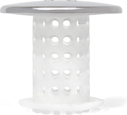 TubShroom_Bathtub_Drain_Protector_and_Hair_Catcher_-_2_Pack,_Chrome_-_Fits_1.5"_-_1.75"_Bathtub_and_Shower_Drains