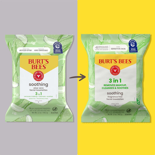 Burt’s_Bees_Soothing,_Fragrance_Free_Facial_Towelettes_for_Sensitive_Skin,_Aloe_Vera,_100%_Plant_Based_Cloths;_99%_Natural_Origin;_Removes_Makeup,_Dirt_and_Oil;_No_Rinsing;_30_Ct,_Pack_of_3