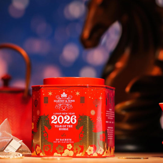 Harney_&_Sons_Lunar_New_Year_2026_Tea,_Year_of_the_Horse,_Lunar_New_Year_Gift,_Black_tea_with_toasted_rice,_coconut,_sesame_and_caramel_flavor,_30_sachets