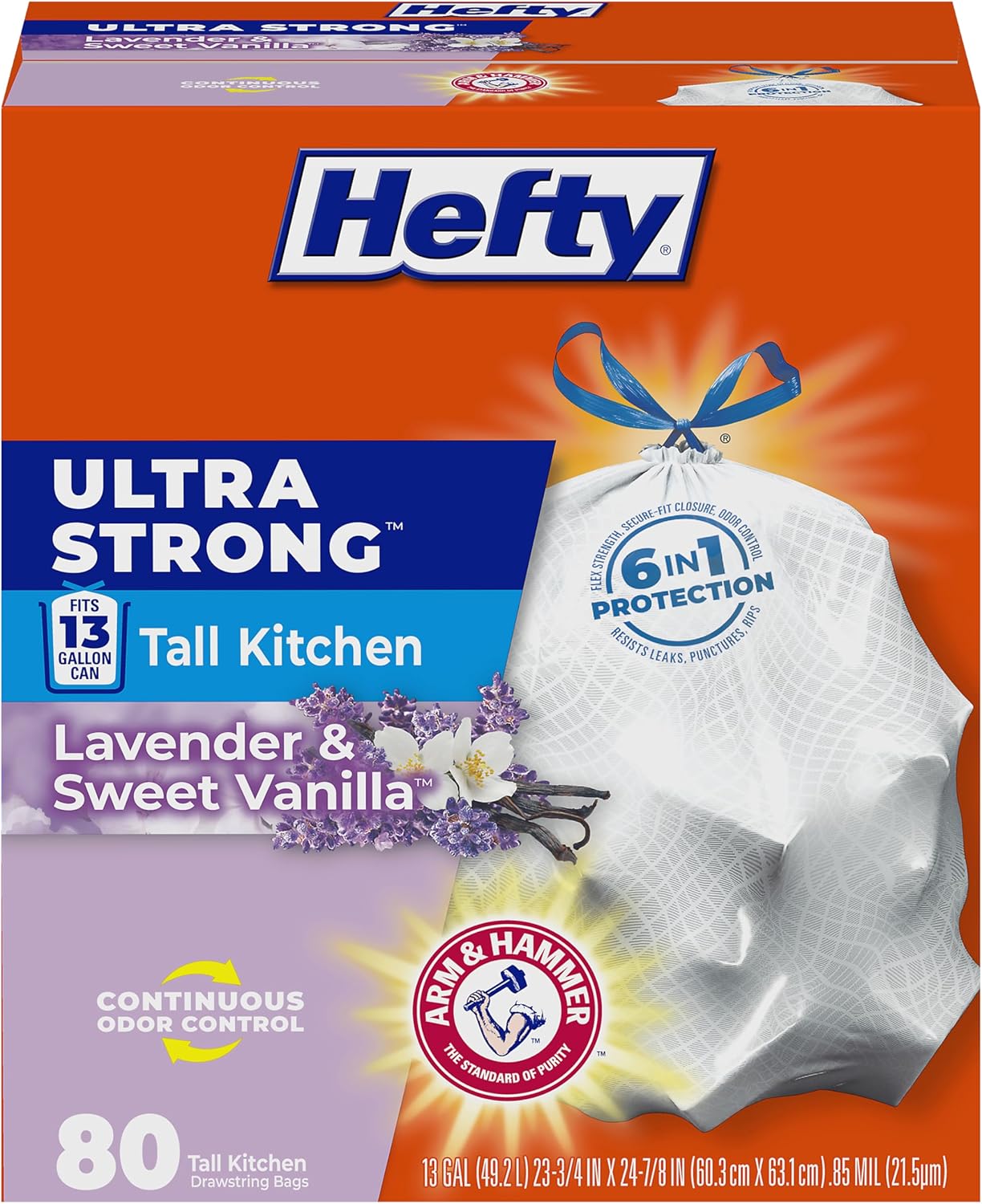 Hefty_Ultra_Strong_13_Gallon_Trash_Bags,_Tall_Kitchen_Trash_Bags_13_Gallon_Size,_Drawstring_Closure,_Continuous_Odor_Control,_White,_Lavender_and_Sweet_Vanilla_Scent,_80_Bags