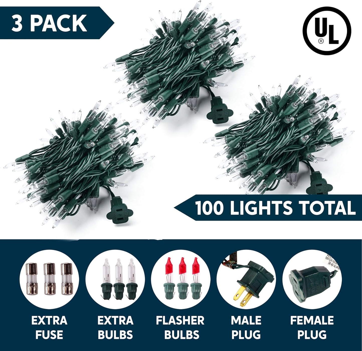 Joiedomi_Clear_Christmas_String_Lights_Indoor,300(3x100)_Mini_White_Fairy_Light,64.2_FT_Lighting_Decor_for_Patio_Dorm_Classroom_Bedroom_Holiday_Wedding_Party_Garland_Birthday_Festival,Green_Wire