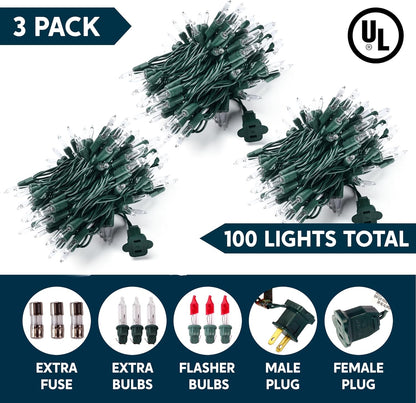 Joiedomi_Clear_Christmas_String_Lights_Indoor,300(3x100)_Mini_White_Fairy_Light,64.2_FT_Lighting_Decor_for_Patio_Dorm_Classroom_Bedroom_Holiday_Wedding_Party_Garland_Birthday_Festival,Green_Wire