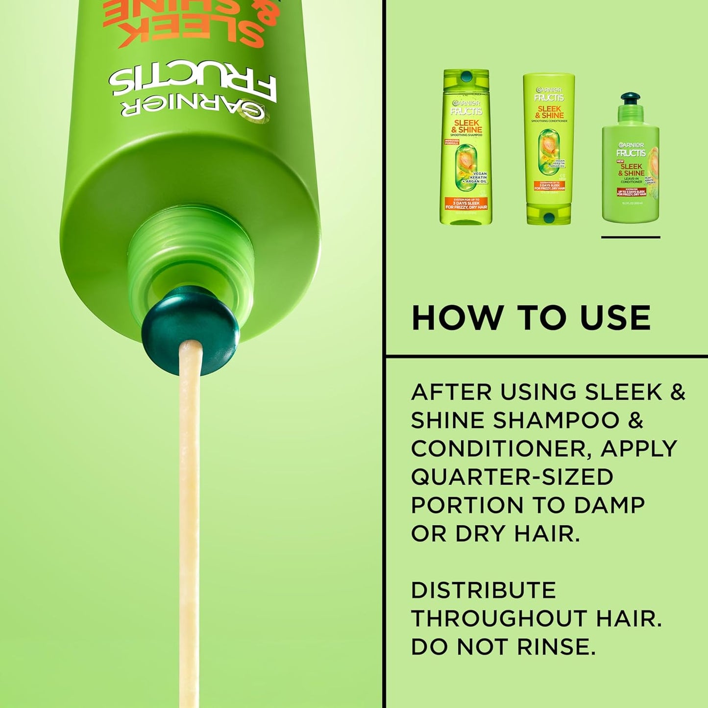 Garnier_Fructis_Sleek_and_Shine_Intense_Smooth_Leave_In_Conditioner,_Conditioning_Hair_Cream_for_Frizzy,_Dry_Hair,_Plant_Keratin_+_Argan_Oil,_10.2_Fl_Oz_(Pack_of_2)