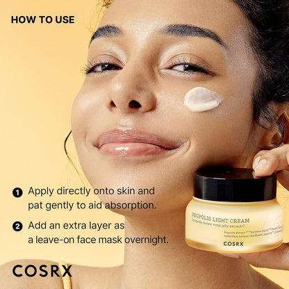 COSRX_Full_Fit_Propolis_Light_Cream,_2.19_Fl.oz_/_65ml,_Propolis_64.5%,_Hydrating_Daily_Day_and_Night_Moisturiser,_Korean_Skin_Care,_Not_Tested_on_Animals