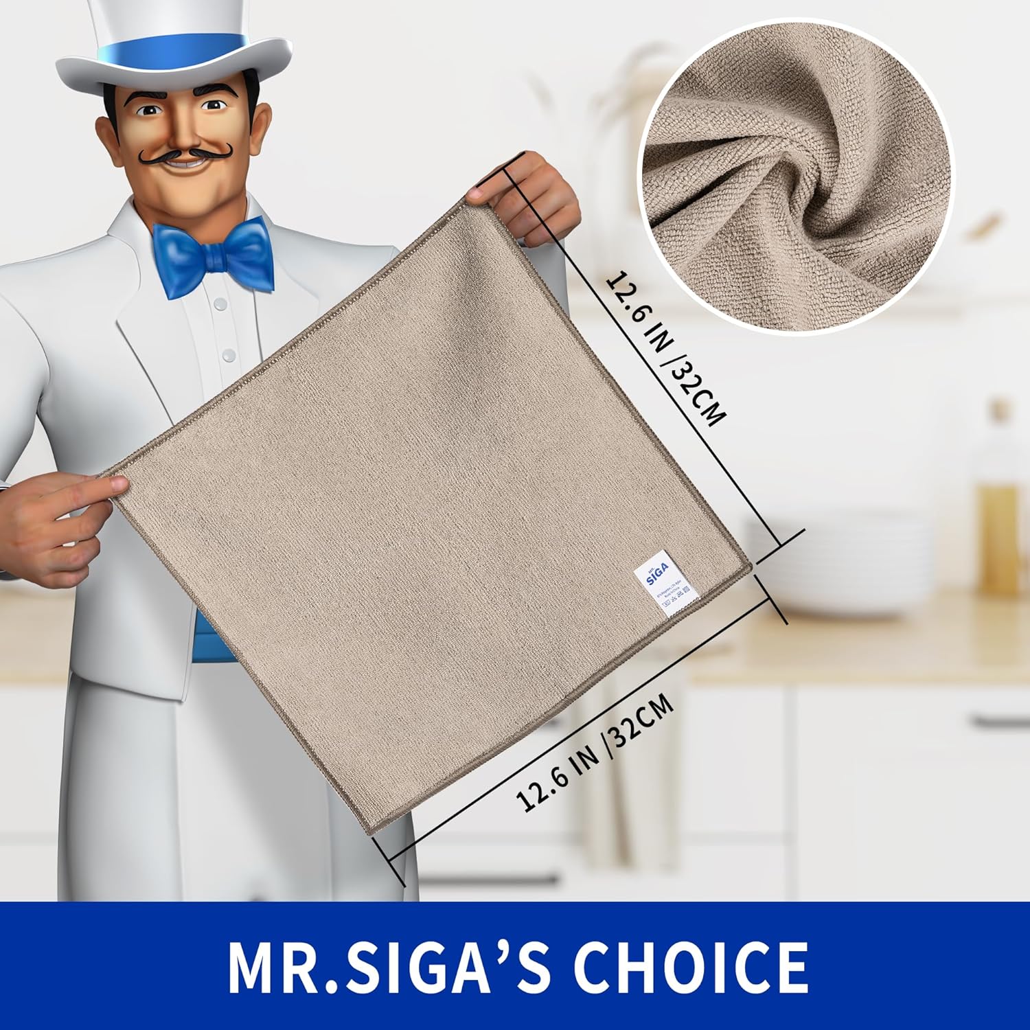 MR.SIGA_Microfiber_Cleaning_Cloths,_All-Purpose_Surface_Microfiber_Towels,_Streak_Free_Cleaning_Rags,_Pack_of_12,_Wheat,_Size_32_x_32_cm(12.6_x_12.6_inch)