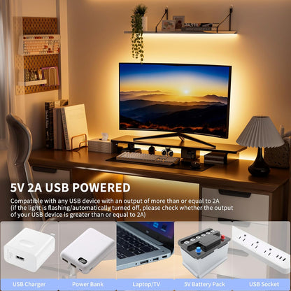 PAUTIX_COB_LED_Strip_with_Motion_Sensor,5V_USB_LED_Tape_Light_2700K/4000K,CRI90+_Super_Bright,Dimmable_Motion_Activated_LED_Strip_Light_for_Bedroom,Cabinets,Kitchen,Stair,Closet_Lighting_Projects