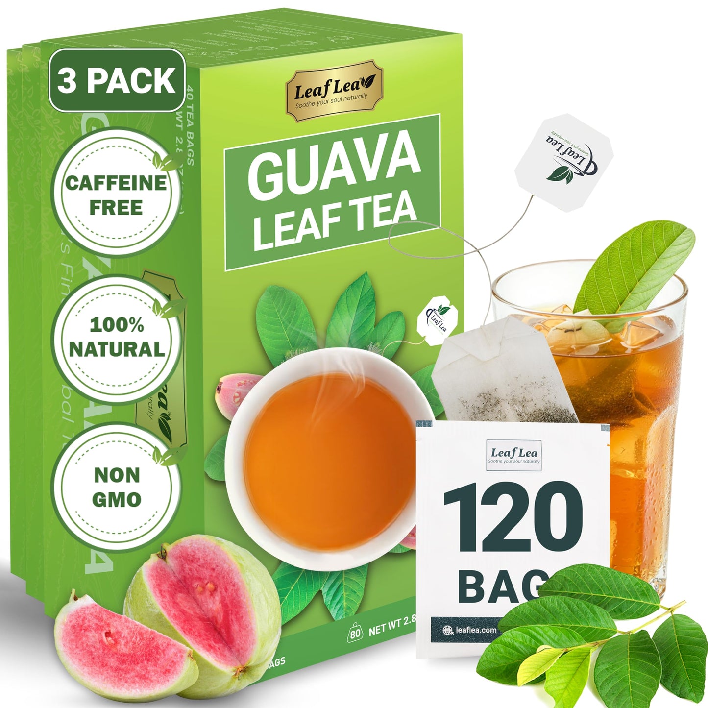 Guava Leaf Tea - 120 Tea Bags (Pack of 3)