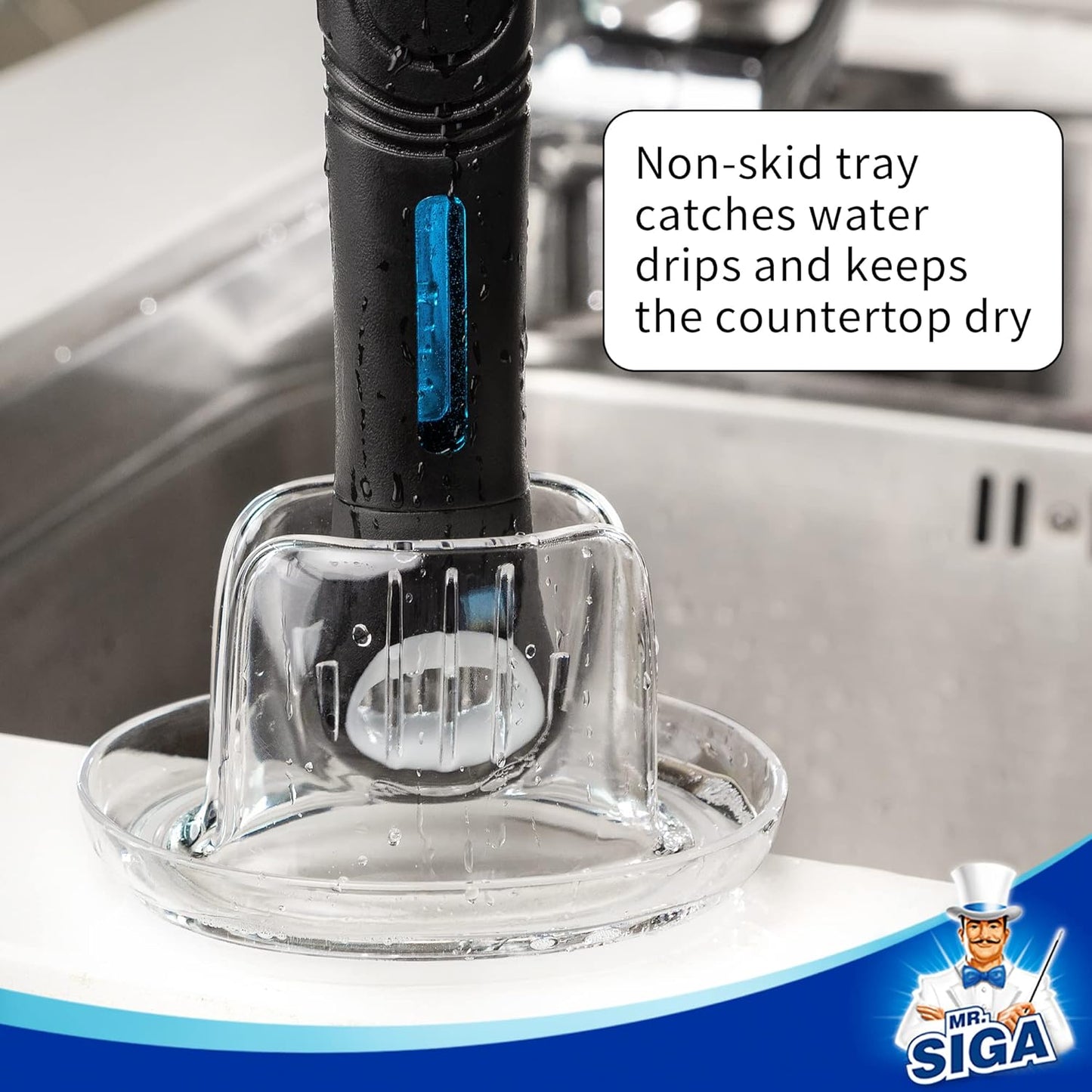 MR.SIGA_Soap_Dispensing_Dish_Brush_Storage_Set,_Kitchen_Brush_with_Holder_for_Pot_Pan_Sink_Cleaning