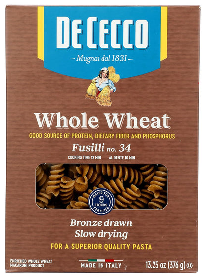 De_Cecco_Pasta_Fusilli_Whole_Wheat_Pasta,_13.25_oz
