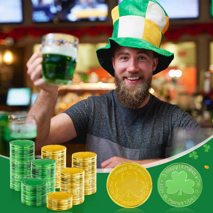 OHOME_Gold_Coins_St_Patricks_Day_-_120_Pieces_Shamrock_Plastic_Coins_Green_and_Gold_St._patrick's_Day_Accessories_for_St_Patricks_Day_Decorations_Birthday_Crafts_Party_Favors_Decor