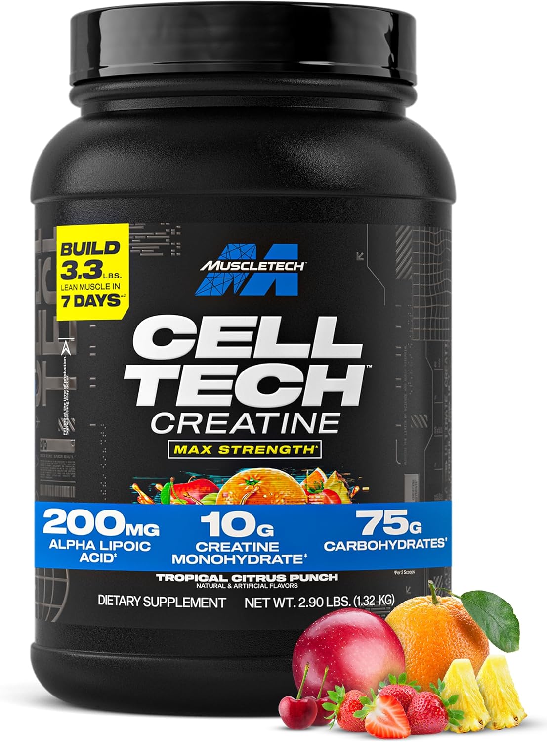 MuscleTech_Creatine_Monohydrate_Powder_-_Cell-Tech_Creatine_Powder_Post_Workout_Recovery_Drink,_Muscle_Builder_&_Musclebuilding_Supplement_-_Tropical_Citrus_Punch,_3_lbs_(27_Serv)_-_Packaging_May_Vary
