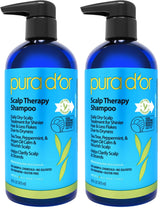 PURA D'OR Scalp Therapy Shampoo Hydrates & Nourishes Scalp - Scalp Shampoo For Itchy Flaky Scalp w/Tea Tree, Peppermint, Patchouli, Cedarwood, Clary Sage, Argan Oil, Tea Tree Peppermint Scent 16 Oz