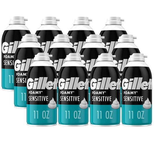 Gillette_Foamy_Shaving_Cream,_Sensitive_Skin,_11_Ounce_(Pack_of_12)
