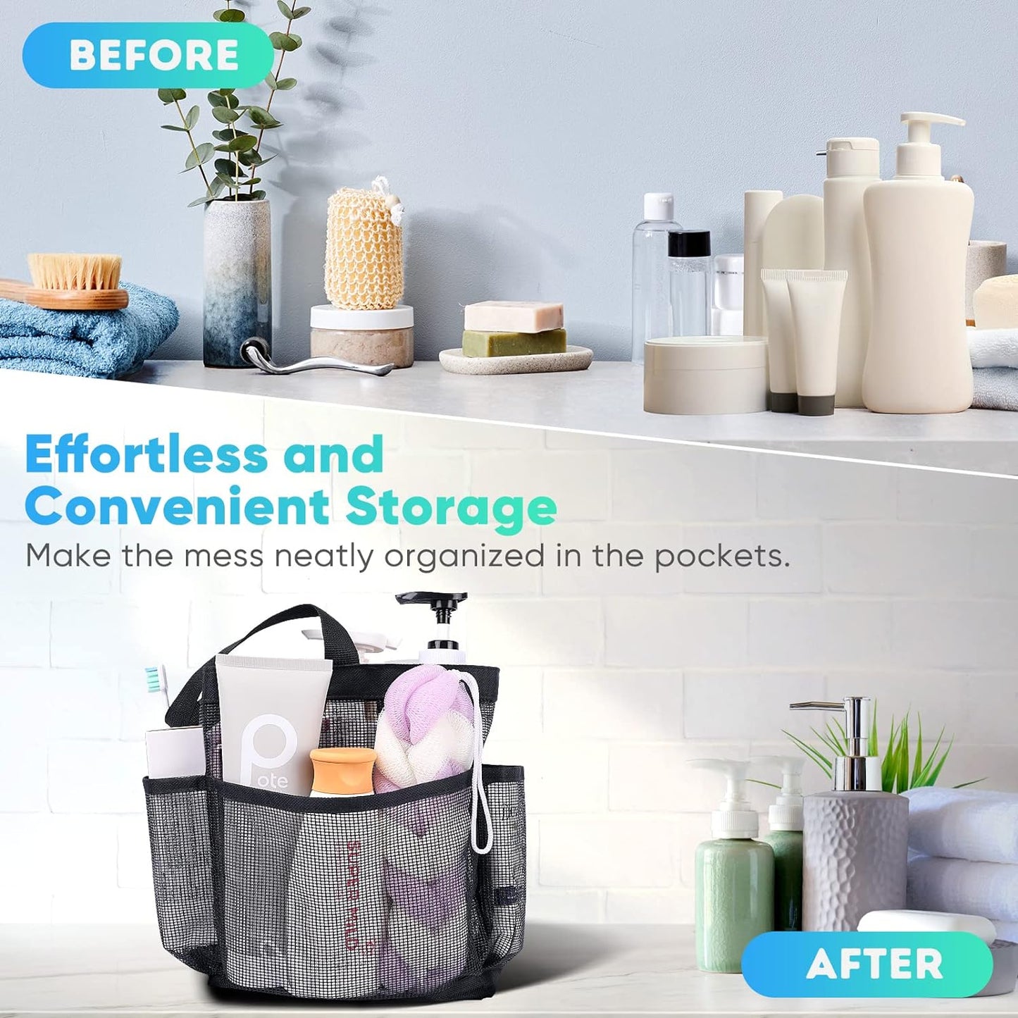 EUDELE_Mesh_Shower_Caddy_Portable_for_College_Dorm_Room_Essentials,_Shower_Caddy_Dorm_with_9-Pocket_Large_Capacity_for_Beach,_Swimming,_Gym,_Camping,_Travel_essentials